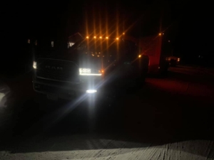 Late-night 24-hour move view of Unique Movers truck from Cold Spring, MN to Nisswa, MN.