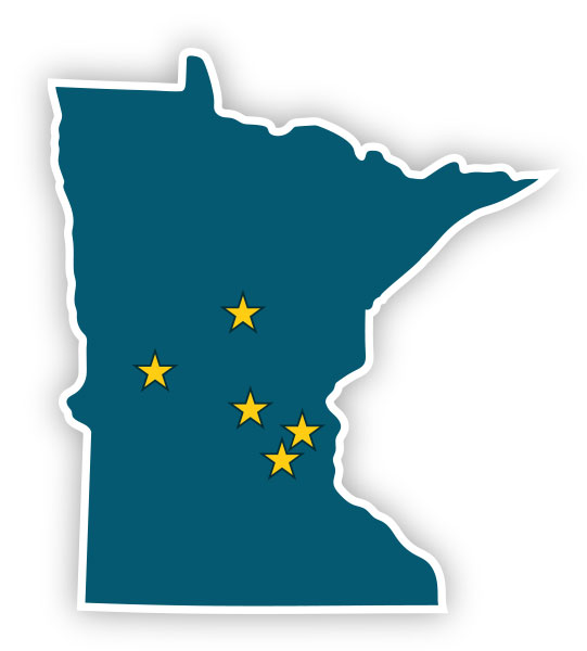 MN_map Outline of a Minnesota map